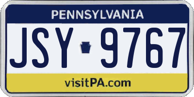 PA license plate JSY9767