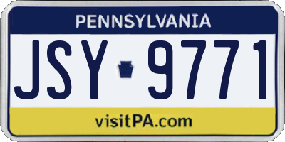 PA license plate JSY9771