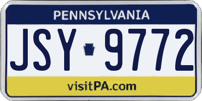 PA license plate JSY9772