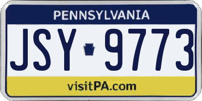PA license plate JSY9773