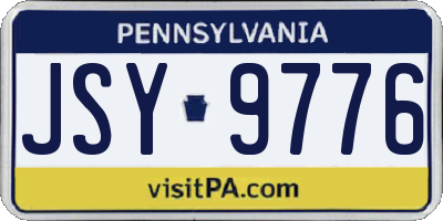 PA license plate JSY9776