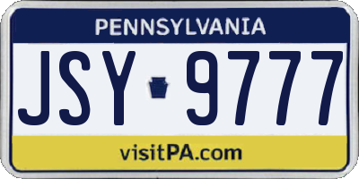PA license plate JSY9777