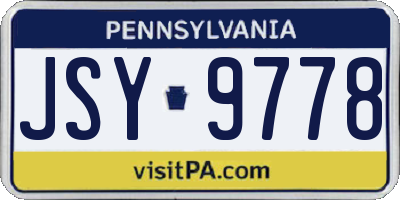 PA license plate JSY9778