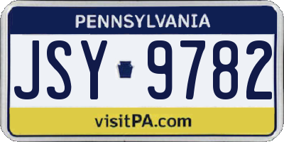 PA license plate JSY9782