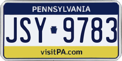 PA license plate JSY9783
