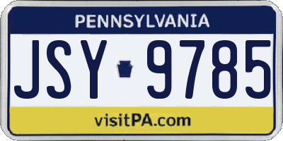 PA license plate JSY9785