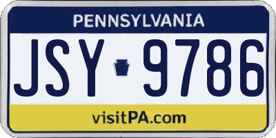 PA license plate JSY9786