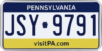 PA license plate JSY9791