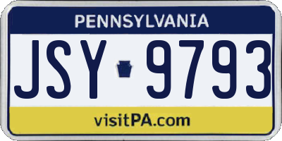 PA license plate JSY9793