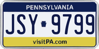 PA license plate JSY9799