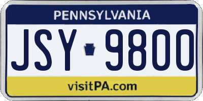 PA license plate JSY9800