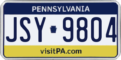 PA license plate JSY9804