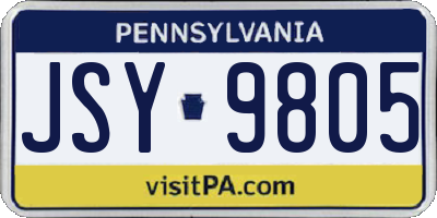 PA license plate JSY9805