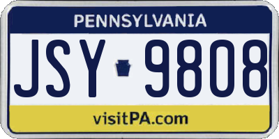 PA license plate JSY9808