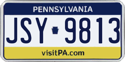 PA license plate JSY9813