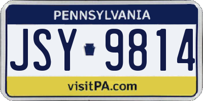 PA license plate JSY9814