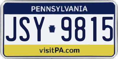 PA license plate JSY9815