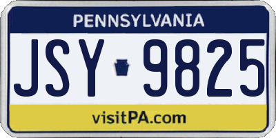 PA license plate JSY9825