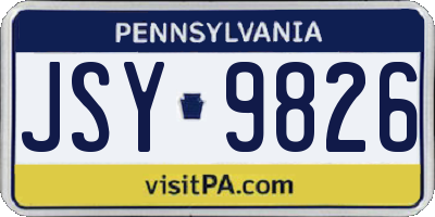 PA license plate JSY9826