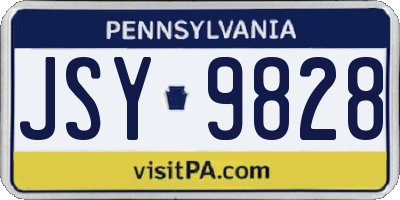 PA license plate JSY9828