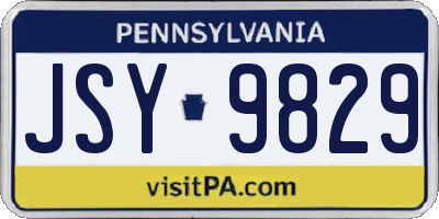 PA license plate JSY9829