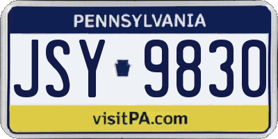 PA license plate JSY9830