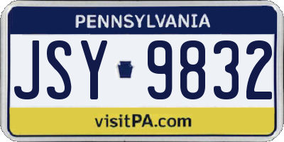 PA license plate JSY9832