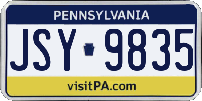 PA license plate JSY9835