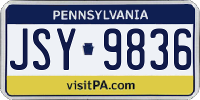 PA license plate JSY9836