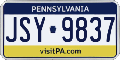 PA license plate JSY9837