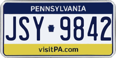 PA license plate JSY9842