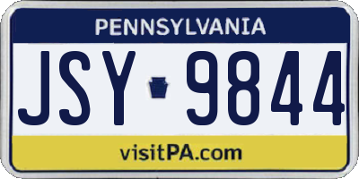 PA license plate JSY9844