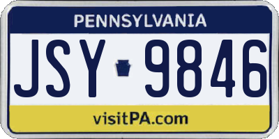 PA license plate JSY9846