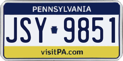 PA license plate JSY9851
