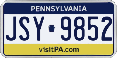 PA license plate JSY9852