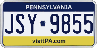 PA license plate JSY9855