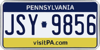 PA license plate JSY9856