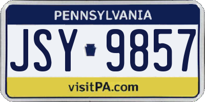 PA license plate JSY9857