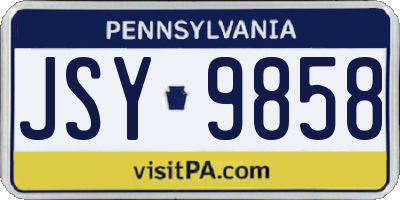 PA license plate JSY9858