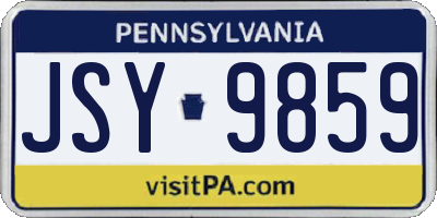 PA license plate JSY9859