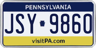 PA license plate JSY9860