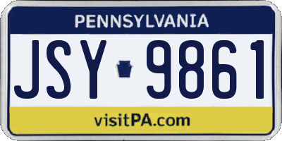 PA license plate JSY9861