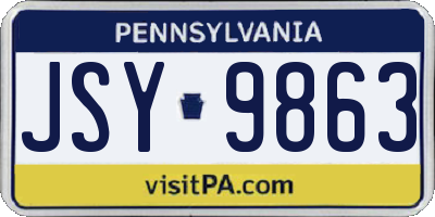 PA license plate JSY9863