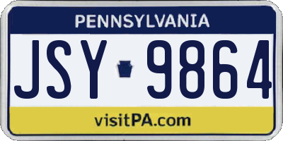 PA license plate JSY9864