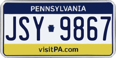 PA license plate JSY9867