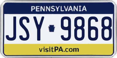 PA license plate JSY9868