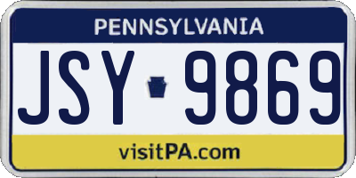 PA license plate JSY9869