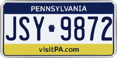 PA license plate JSY9872