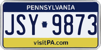 PA license plate JSY9873
