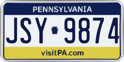 PA license plate JSY9874